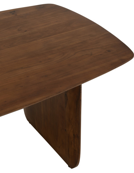 Grande Table à manger moderne Arrondie 8 personnes en Bois d'acacia Marron Fjordi - 6