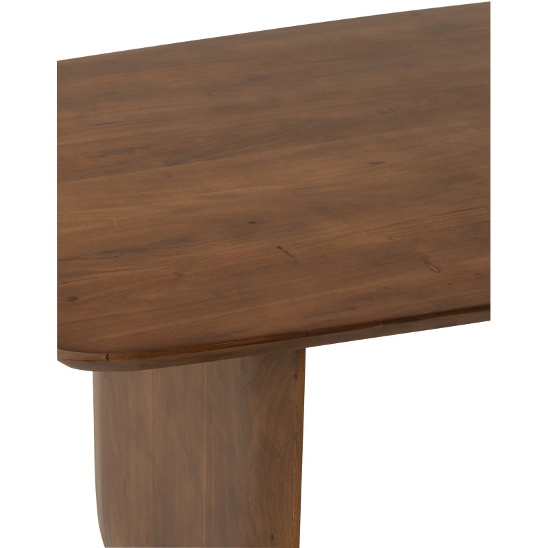 Grande Table à manger moderne Arrondie 8 personnes en Bois d'acacia Marron Fjordi - 7