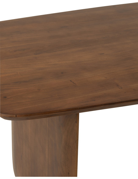 Grande Table à manger moderne Arrondie 8 personnes en Bois d'acacia Marron Fjordi - 7