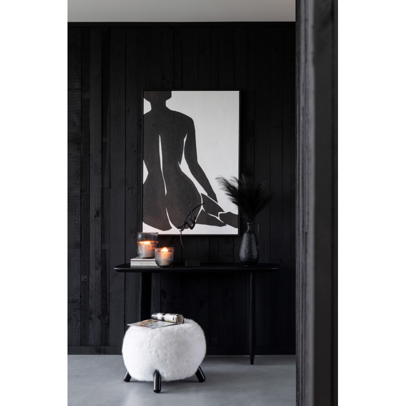 Console moderne Arrondie en Bois d'acacia Noir Fjordi J-Line - 2