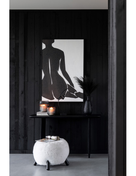 Console moderne Arrondie en Bois d'acacia Noir Fjordi J-Line - 2