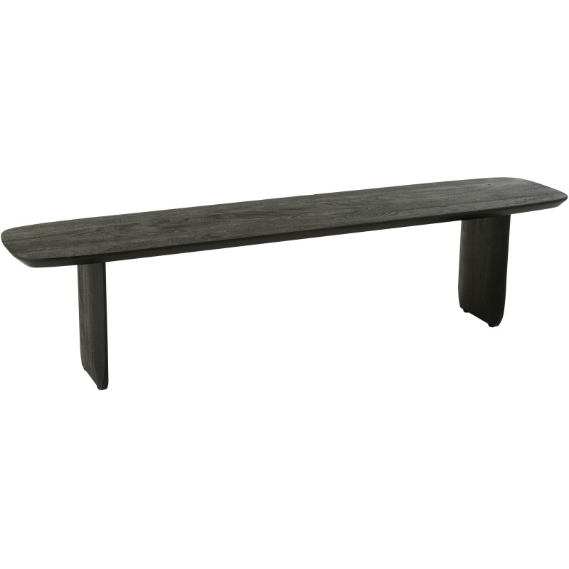 Grand Banc moderne Arrondi 4 places en Bois d'acacia Noir Fjordi - 1