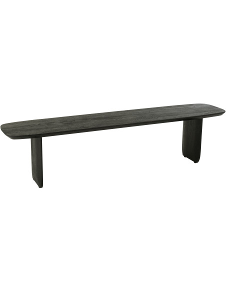 Grand Banc moderne Arrondi 4 places en Bois d'acacia Noir Fjordi - 1