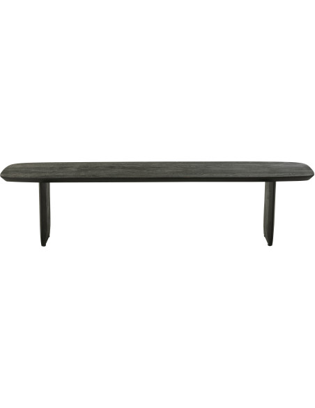 Grand Banc moderne Arrondi 4 places en Bois d'acacia Noir Fjordi - 3