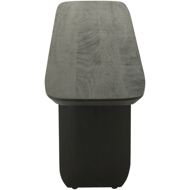 Grand Banc moderne Arrondi 4 places en Bois d'acacia Noir Fjordi - 4