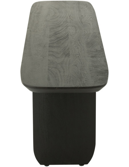 Grand Banc moderne Arrondi 4 places en Bois d'acacia Noir Fjordi - 4