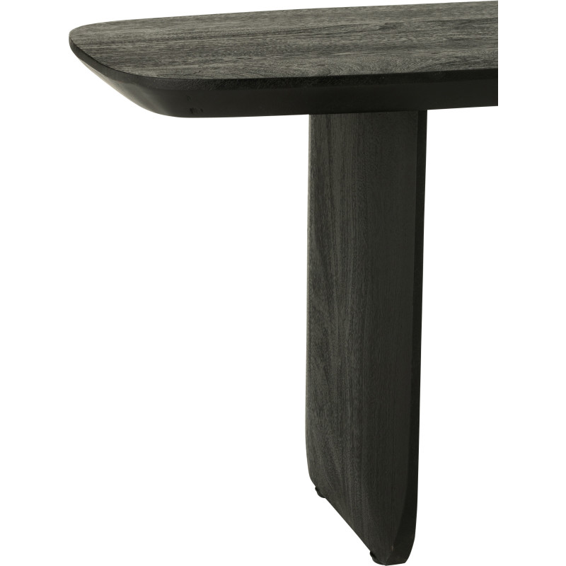 Grand Banc moderne Arrondi 4 places en Bois d'acacia Noir Fjordi - 5
