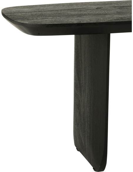 Grand Banc moderne Arrondi 4 places en Bois d'acacia Noir Fjordi - 5