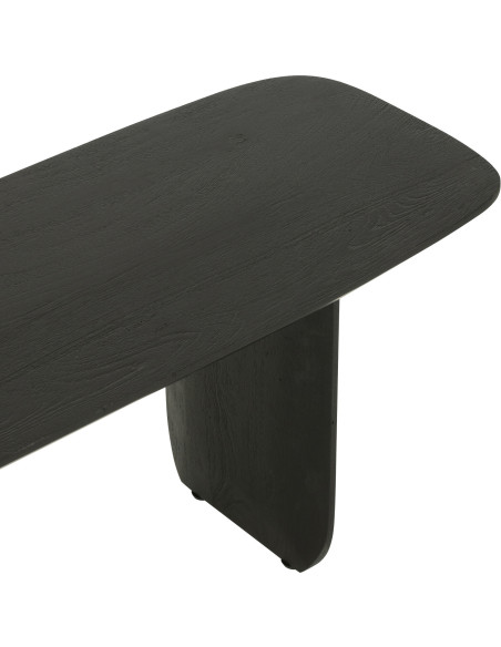 Grand Banc moderne Arrondi 4 places en Bois d'acacia Noir Fjordi - 6