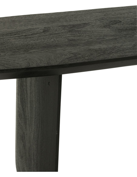 Grand Banc moderne Arrondi 4 places en Bois d'acacia Noir Fjordi - 7