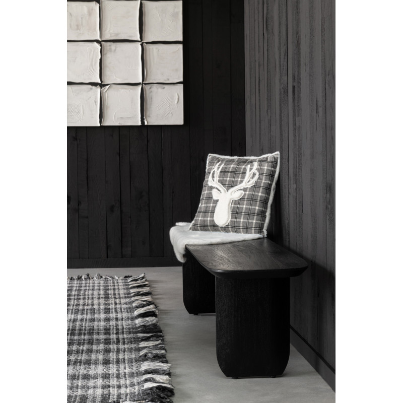 Grand Banc moderne Arrondi 4 places en Bois d'acacia Noir Fjordi - 8