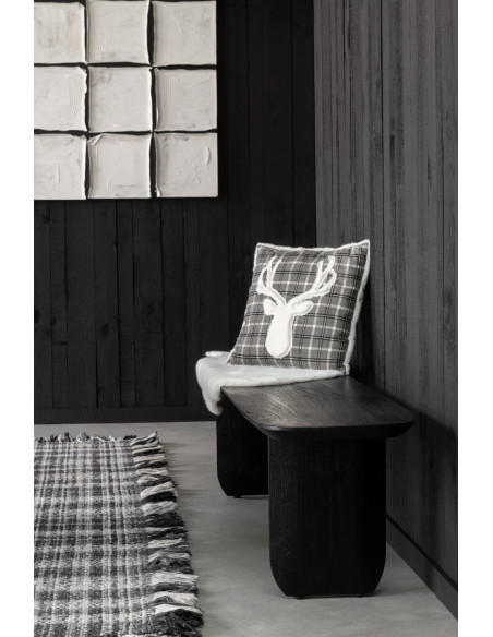 Grand Banc moderne Arrondi 4 places en Bois d'acacia Noir Fjordi - 8