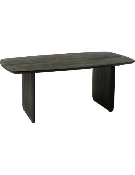 Grande Table à manger moderne Arrondie 8 personnes en Bois d'acacia Noir Fjordi - 1