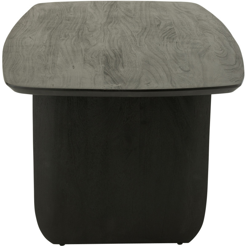 Grande Table à manger moderne Arrondie 8 personnes en Bois d'acacia Noir Fjordi - 4