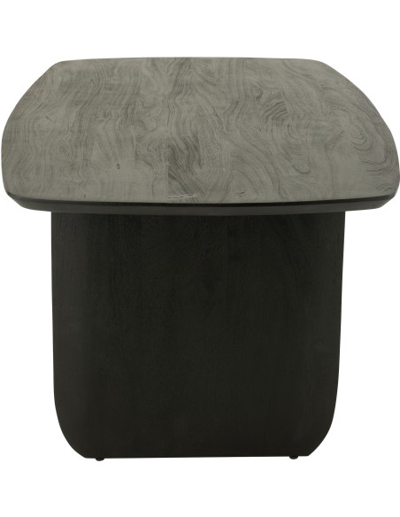 Grande Table à manger moderne Arrondie 8 personnes en Bois d'acacia Noir Fjordi - 4