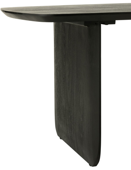 Grande Table à manger moderne Arrondie 8 personnes en Bois d'acacia Noir Fjordi - 5