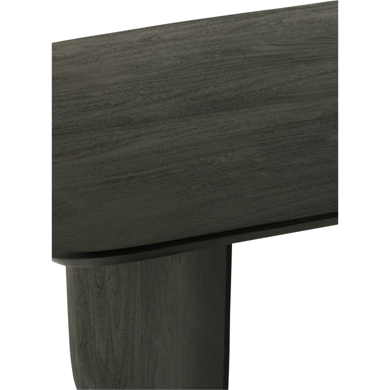 Grande Table à manger moderne Arrondie 8 personnes en Bois d'acacia Noir Fjordi - 7