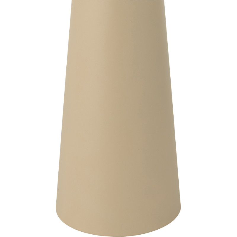 Table d'appoint moderne Ronde en Métal Beige Blanc écru Imitation travertin Maolia - 3