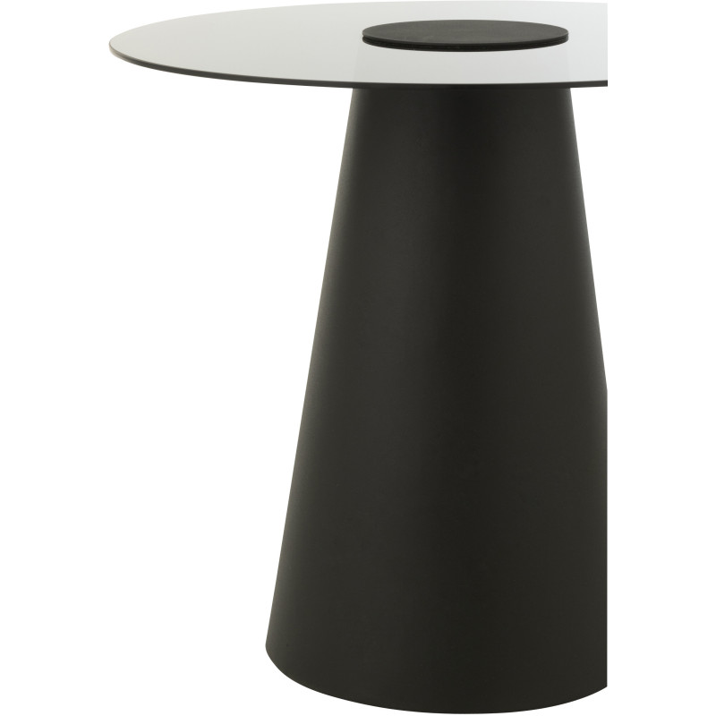 Table d'appoint moderne Ronde en Métal Noir Verre Fumé Ghisla - 3