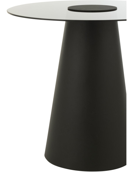 Table d'appoint moderne Ronde en Métal Noir Verre Fumé Ghisla - 3