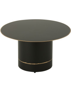 Table basse moderne chic Ronde 60 cm en Métal Noir Doré Witelli - 1