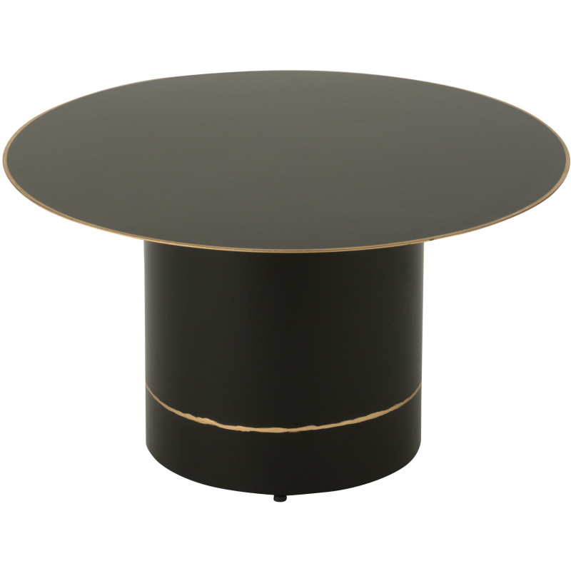 Table basse moderne chic Ronde 60 cm en Métal Noir Doré Witelli - 1