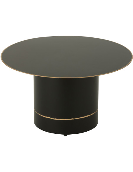 Table basse moderne chic Ronde 60 cm en Métal Noir Doré Witelli - 1