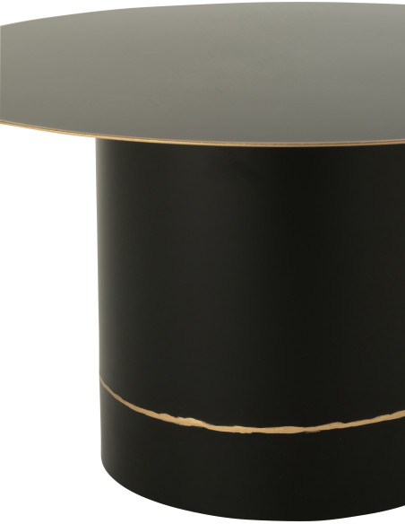 Table basse moderne chic Ronde 60 cm en Métal Noir Doré Witelli - 3