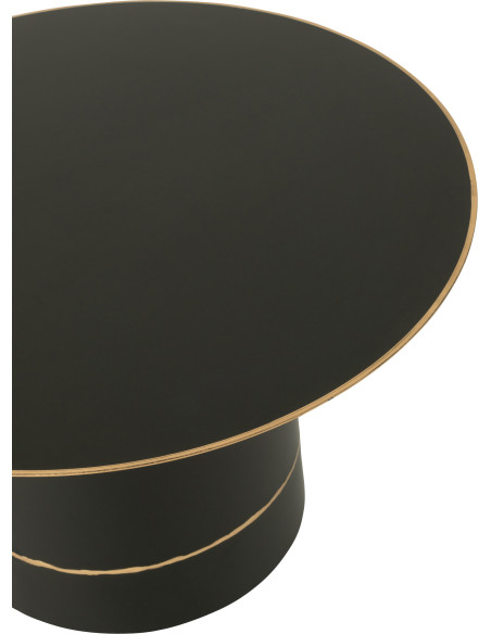 Table basse moderne chic Ronde 60 cm en Métal Noir Doré Witelli - 4