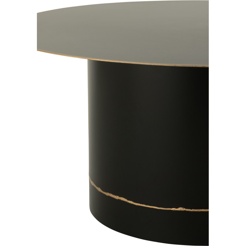 Grande Table basse moderne chic Ronde 80 cm en Métal Noir Doré Witelli - 2