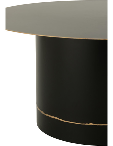 Grande Table basse moderne chic Ronde 80 cm en Métal Noir Doré Witelli - 2