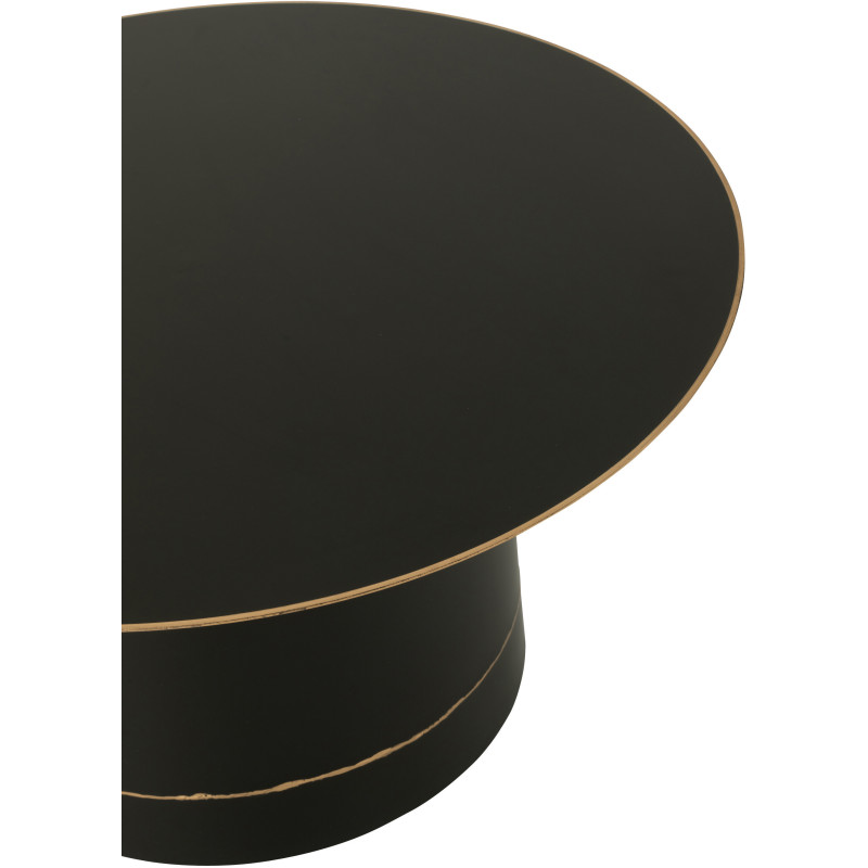 Grande Table basse moderne chic Ronde 80 cm en Métal Noir Doré Witelli - 3