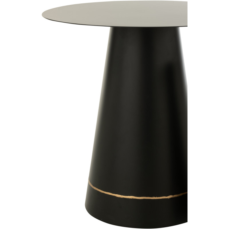 Table basse gigogne moderne chic Ronde en Métal Noir Doré Witelli - 3