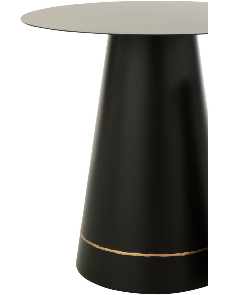 Table basse gigogne moderne chic Ronde en Métal Noir Doré Witelli - 3