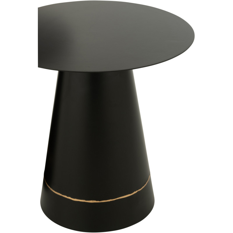 Table basse gigogne moderne chic Ronde en Métal Noir Doré Witelli - 5