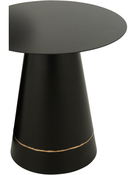 Table basse gigogne moderne chic Ronde en Métal Noir Doré Witelli - 5