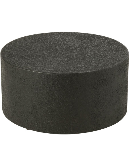 Table basse moderne Ronde en Bois MDF Noir Liquid - 1