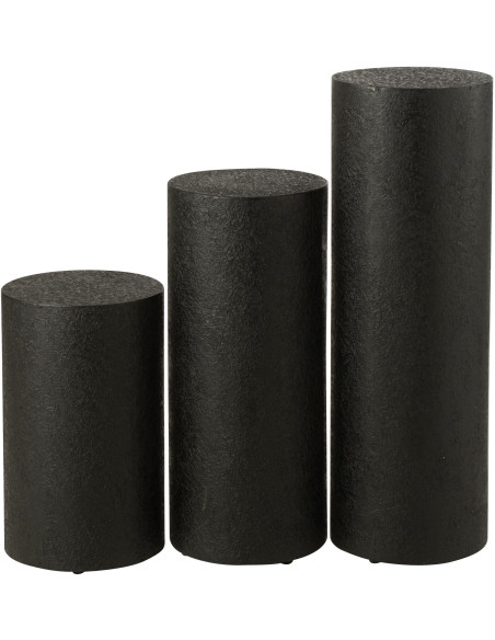 Table basse moderne Ronde en Bois MDF Noir Liquid - 6