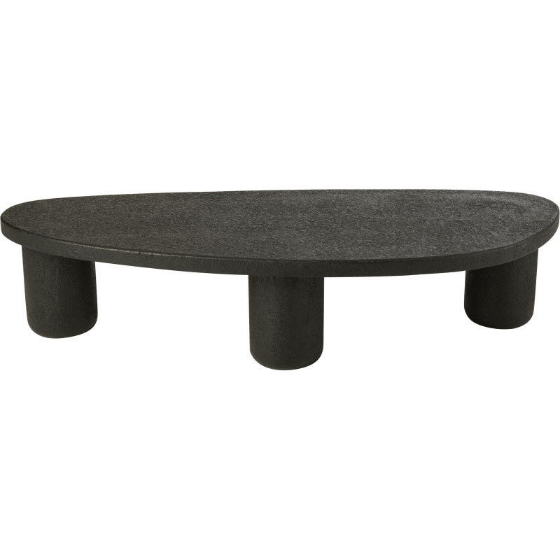 Grande Table basse moderne Ovale en Bois MDF Noir Liquid - 2