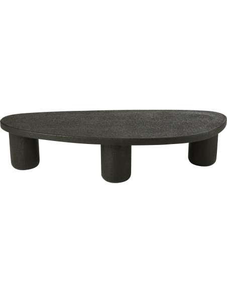 Grande Table basse moderne Ovale en Bois MDF Noir Liquid - 2