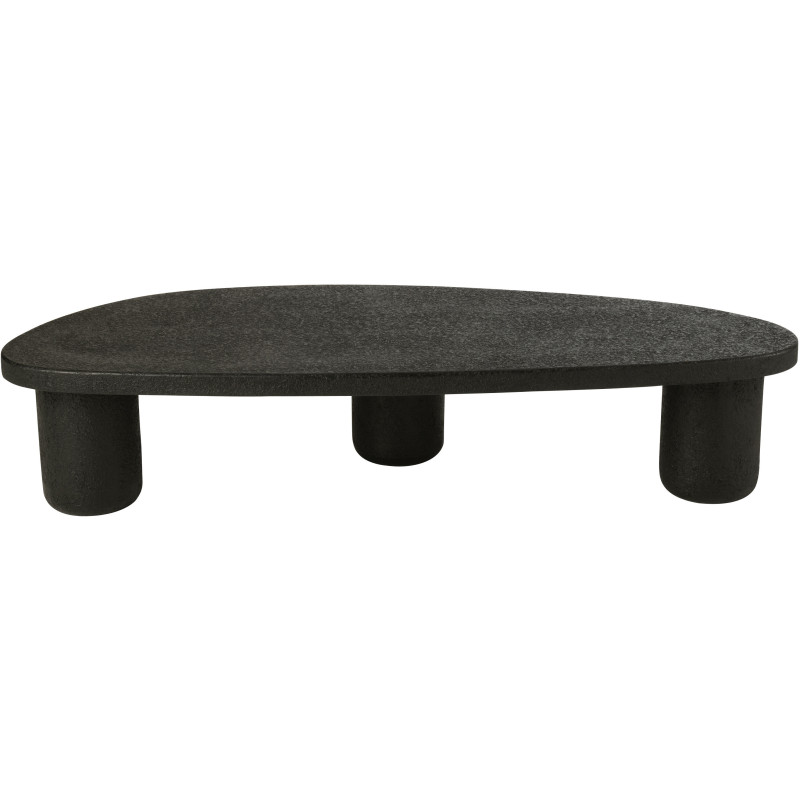 Grande Table basse moderne Ovale en Bois MDF Noir Liquid - 4