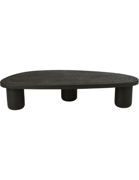 Grande Table basse moderne Ovale en Bois MDF Noir Liquid - 4