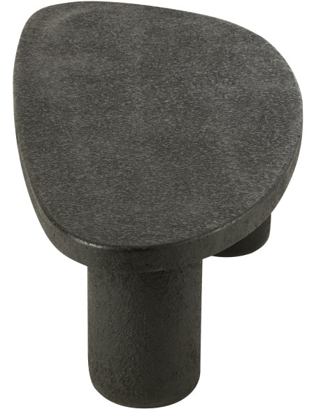 Grande Table basse moderne Ovale en Bois MDF Noir Liquid - 5