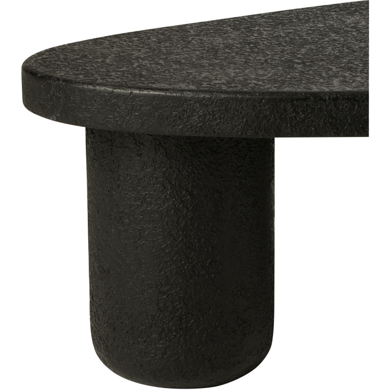 Grande Table basse moderne Ovale en Bois MDF Noir Liquid - 6