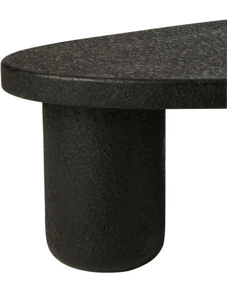 Grande Table basse moderne Ovale en Bois MDF Noir Liquid - 6