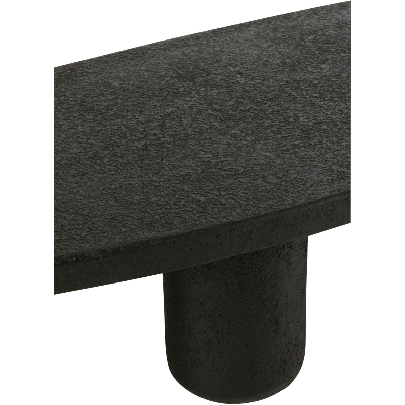 Grande Table basse moderne Ovale en Bois MDF Noir Liquid - 7