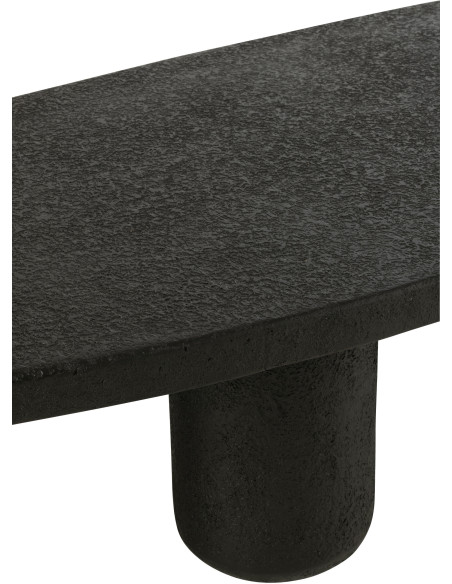 Grande Table basse moderne Ovale en Bois MDF Noir Liquid - 7