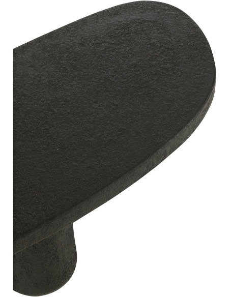 Grande Table basse moderne Ovale en Bois MDF Noir Liquid - 8