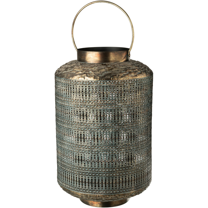 Grande Lanterne à bougie style antique Hauteur 65 cm en Métal Bronze Ethnikio - 1