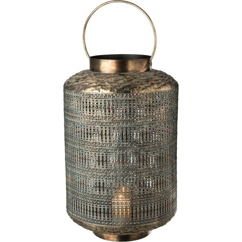 Grande Lanterne à bougie style antique Hauteur 65 cm en Métal Bronze Ethnikio - 3
